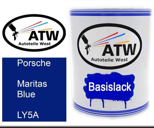 Porsche, Maritas Blue, LY5A: 1L Lackdose, von ATW Autoteile West.